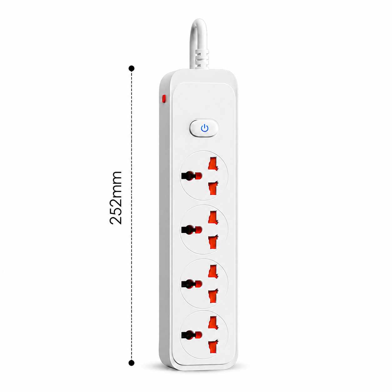 Power Strip with 4 Universal Plugs (2M)